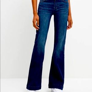 Flared Dark Blue Bell-bottom Jeans